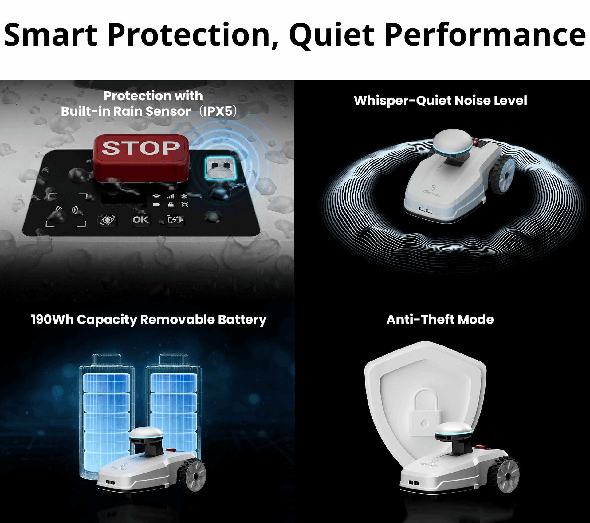 Anti-Theft Whisper-Quiet robot mower